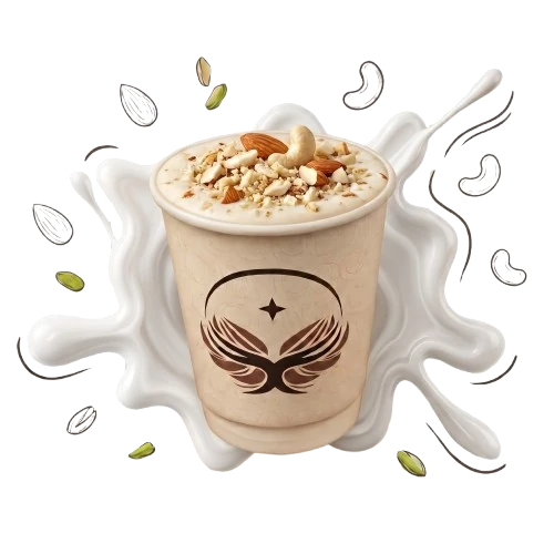Pure Kaju milkshake with roasted cashew bits